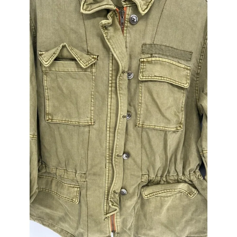 Free People Jacket Womens Small‎ Olive Green Seize The Day Military Oversized